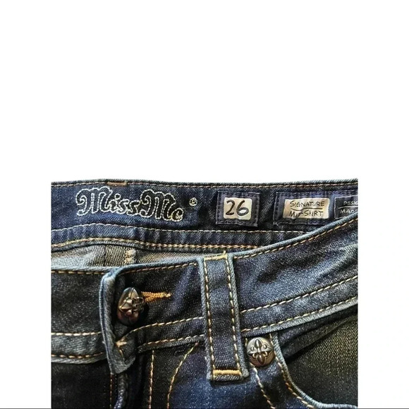 WOMENS’S MISS ME DARK WASH DENIM SKIRT• SIZE 26/US 4•PREOWNED GREAT CONDITION• - Picture 7 of 8